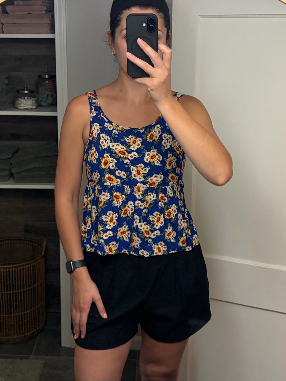 Blue floral tank
